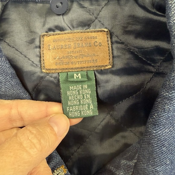 Vtg Womens Ralph Lauren Denim Jeans Jacket Quilt Lined Cotton Blue M EUC - Picture 3 of 11
